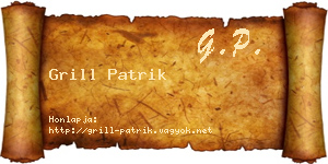 Grill Patrik névjegykártya
